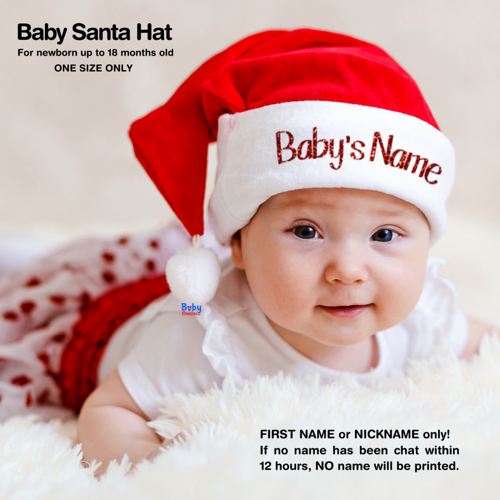 Personalized santa hat for baby clearance