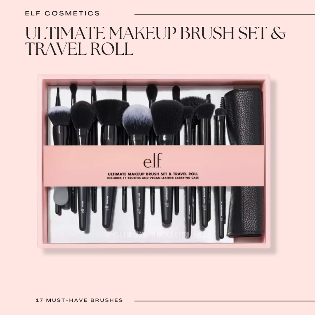 ELF 17-Piece Ultimate Makeup Brush Set & Travel Roll | Shopee Philippines