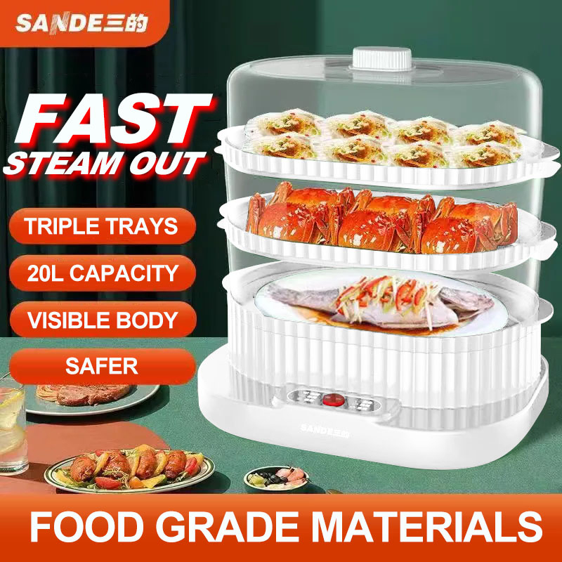 20L Electric Food Steamer For Siomai And Siopao Timer Egg Boiler Cooker