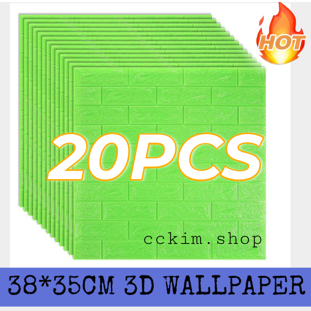 20pcs bundle Wallpaper Brick 35×38cm 3D Wall Sticker Foam Self Adhesive