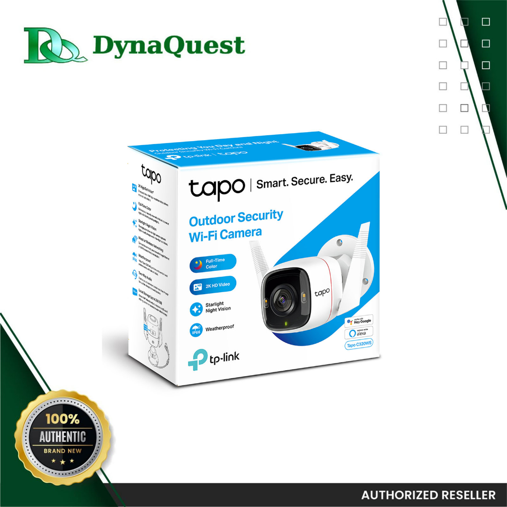 Tapo C320WS, Outdoor Smart Security Camera 2K, Starlight Night Vision,  2-way Audio