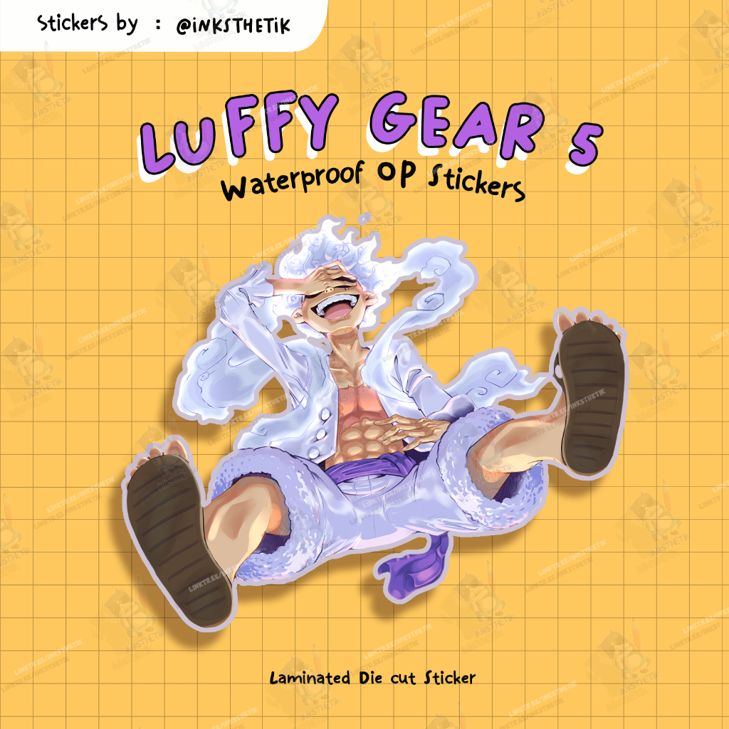 LUFFY - GEAR 5 sticker | ONE PIECE | Waterproof Stickers | Shopee ...
