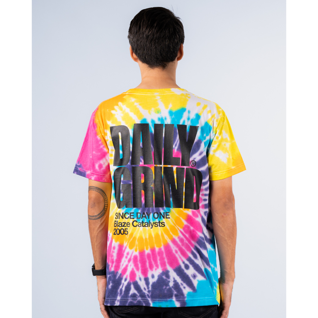 DAILY GRIND BLAZE TIE DYE TSHIRT YELLOW | Shopee Philippines