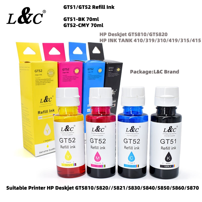 L C Pc Gt Gt Ml Black Ink Dye Ink Compatible Refill Ink For Hp Deskjet Gt