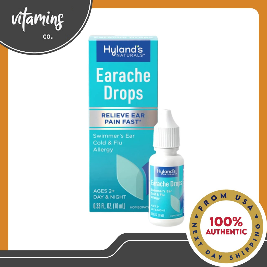 Hyland’s Earache Drops, Relieves Ear Pain Fast for Ages 2+ (0.33 Fl Oz