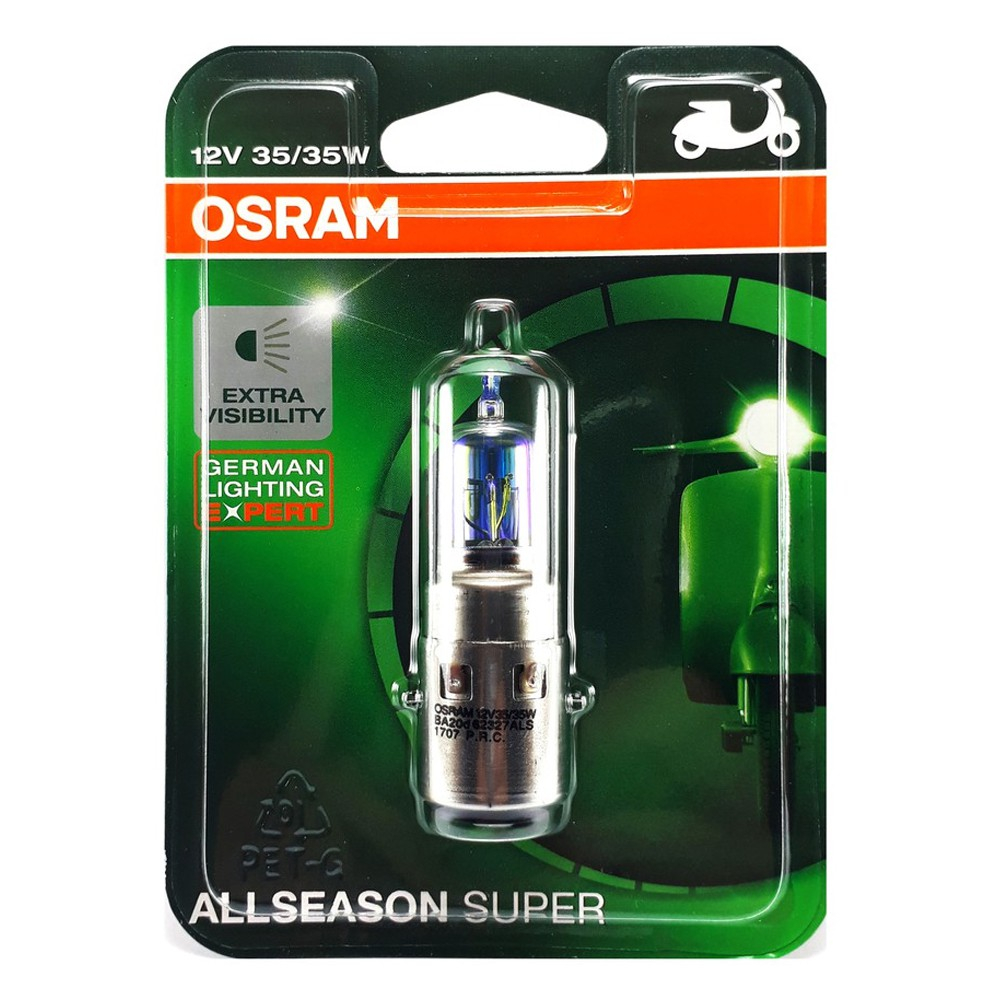 OSRAM All Season Halogen Bulb (B35) for Motorcycle Headlight - 12V 35 ...