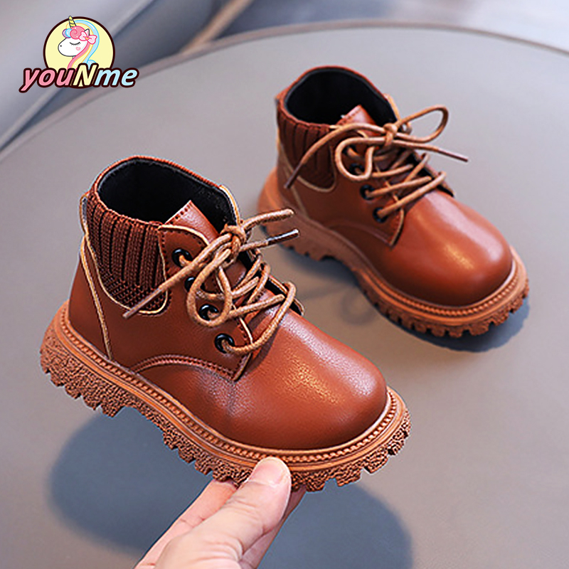youNme Boots For Baby Boys Rubber Shoes Kids Girls Black Boots Korean