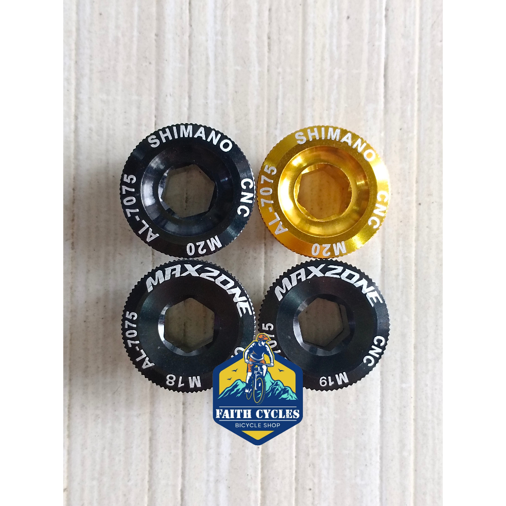 SHIMANO / MAXZONE Hollowtech Alloy Crank Bolt Cap Alloy Nut Arm Fixing ...