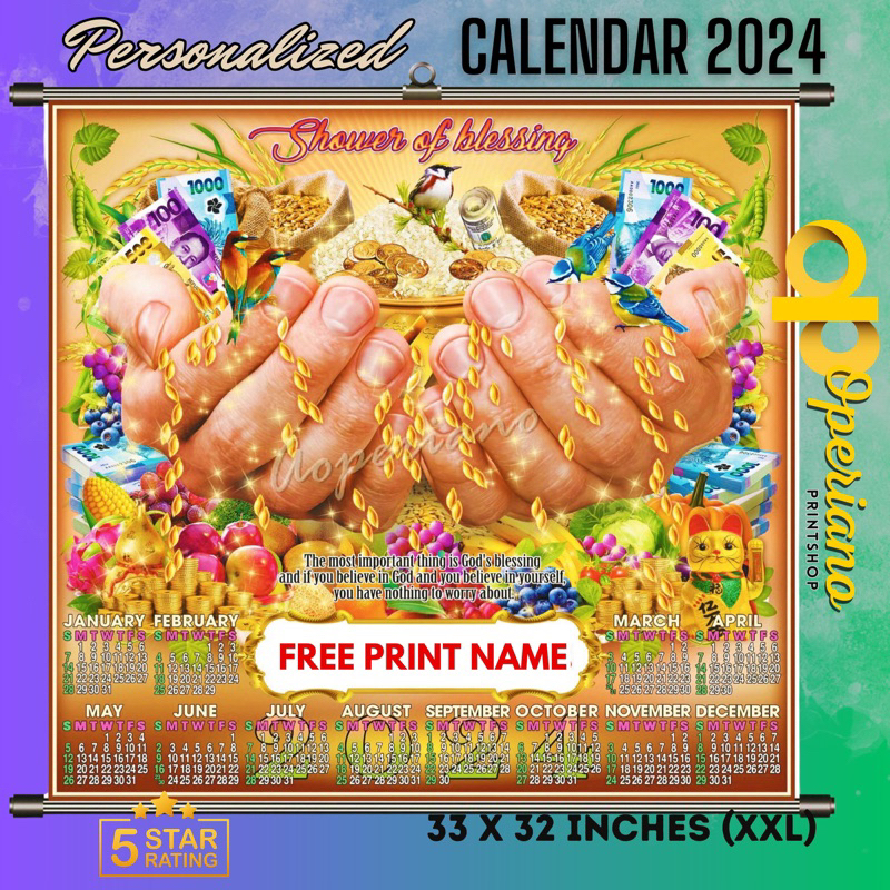 PERSONALIZED CALENDAR 2025 (XXL) Catalog 2;With Free Name Print (Send