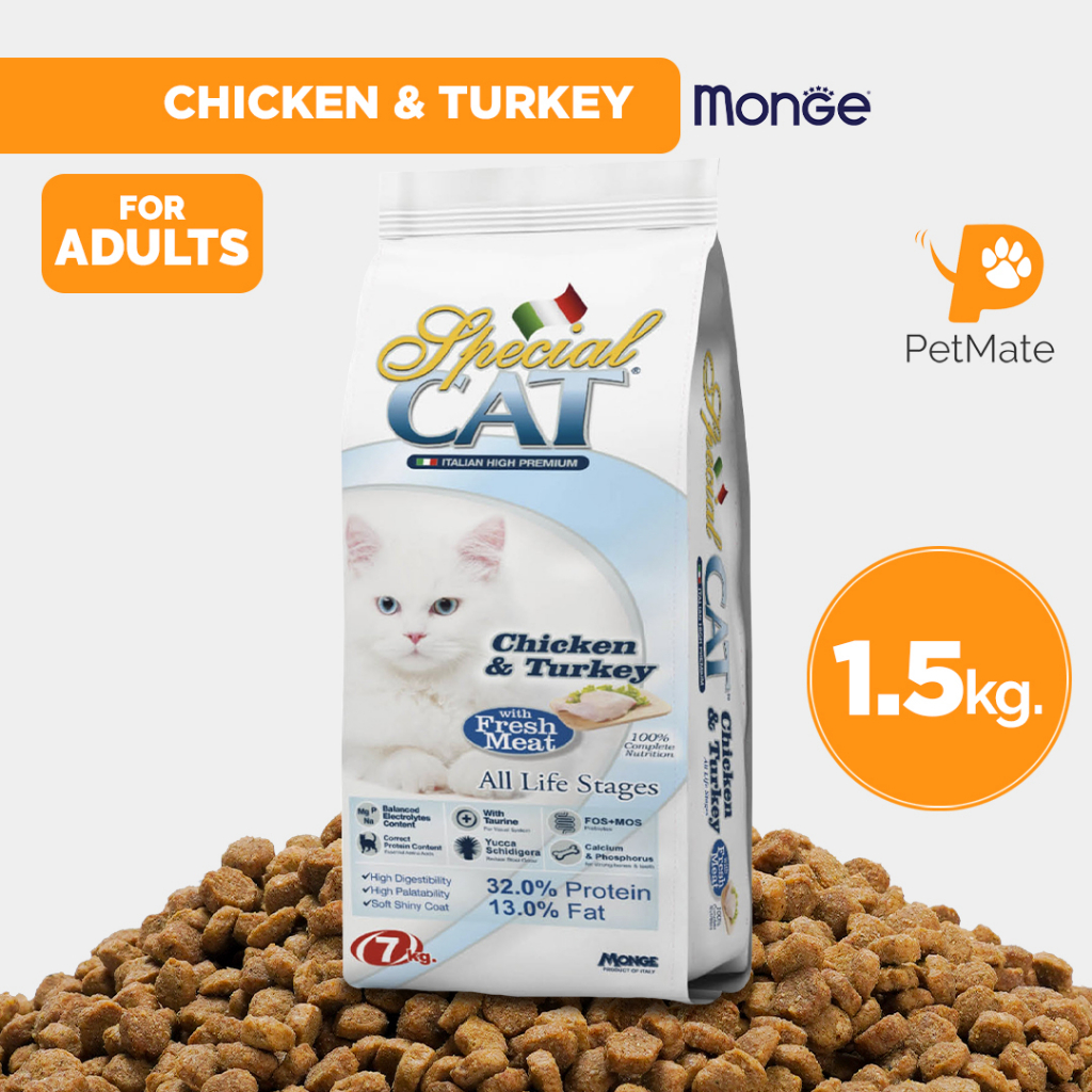 Special Cat Monge Dry Food Chicken And Turkey For All Life Stages 15kg Shopee Philippines 4015