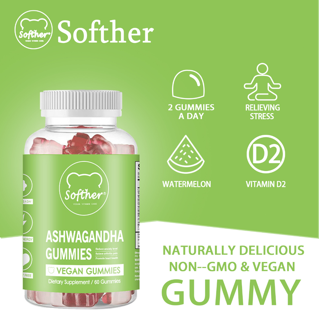 Softher Kids Ashwagandha Gummies Stress Anxiety Gummy Improvement Sleep ...