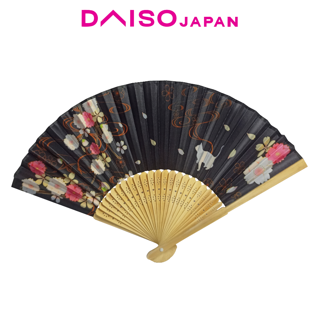 Daiso Folding Fan (21cm, Cat and Cherry Blossom) Shopee Philippines