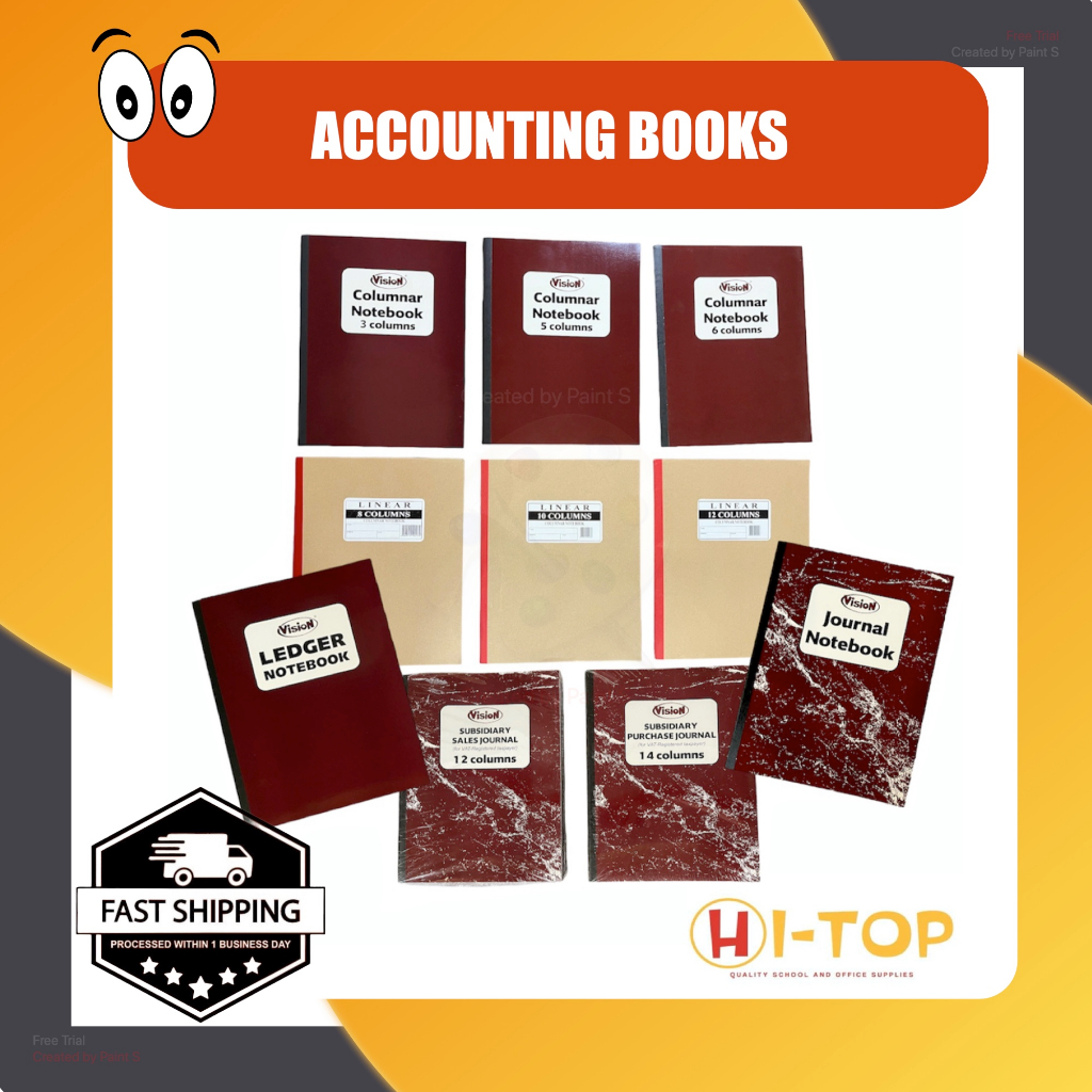 Accounting Books sold per Piece Journal , Ledger, Subsidiary Sales