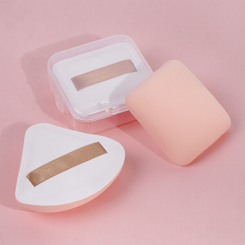 Empty Transparent Puff Sponge cushion plastic portable case handy ...