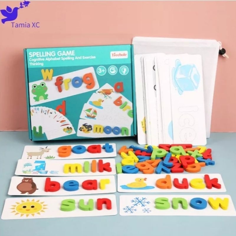Cognitive Alphabet Spelling And Exercise Wooden Toy | Shopee Philippines