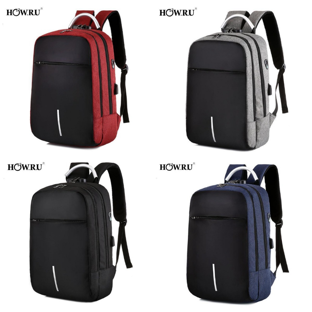 HOW.R.U Men Multifunction Anti Theft Backpack Laptop Usb Charging ...