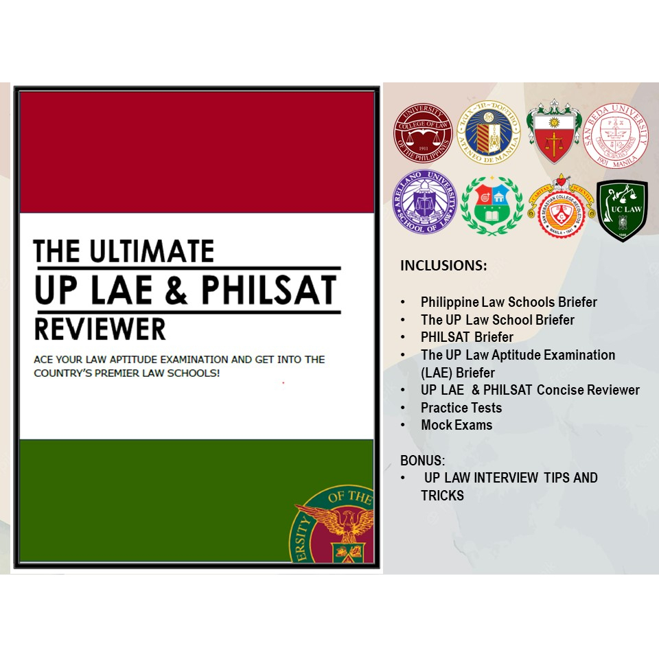 THE ULTIMATE UP LAW APTITUDE EXAMINATION (LAE) & PHILSAT REVIEWER 2024