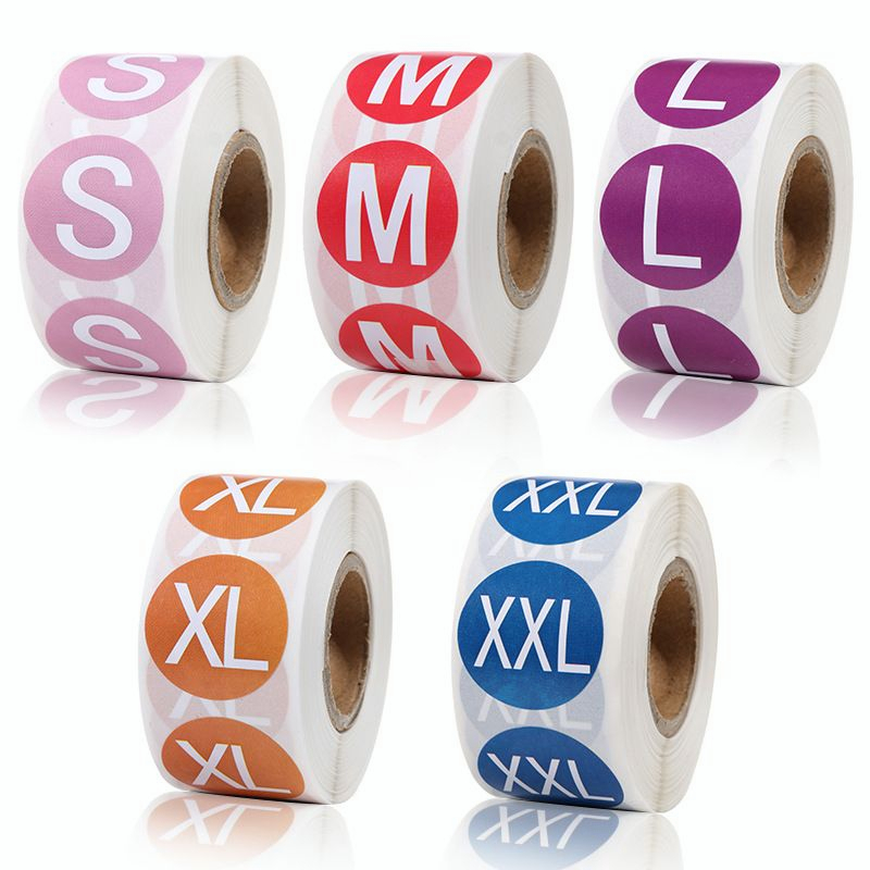 2500pcs Size Marker Sticker Label Clothing Size S M L XL XXL Label ...