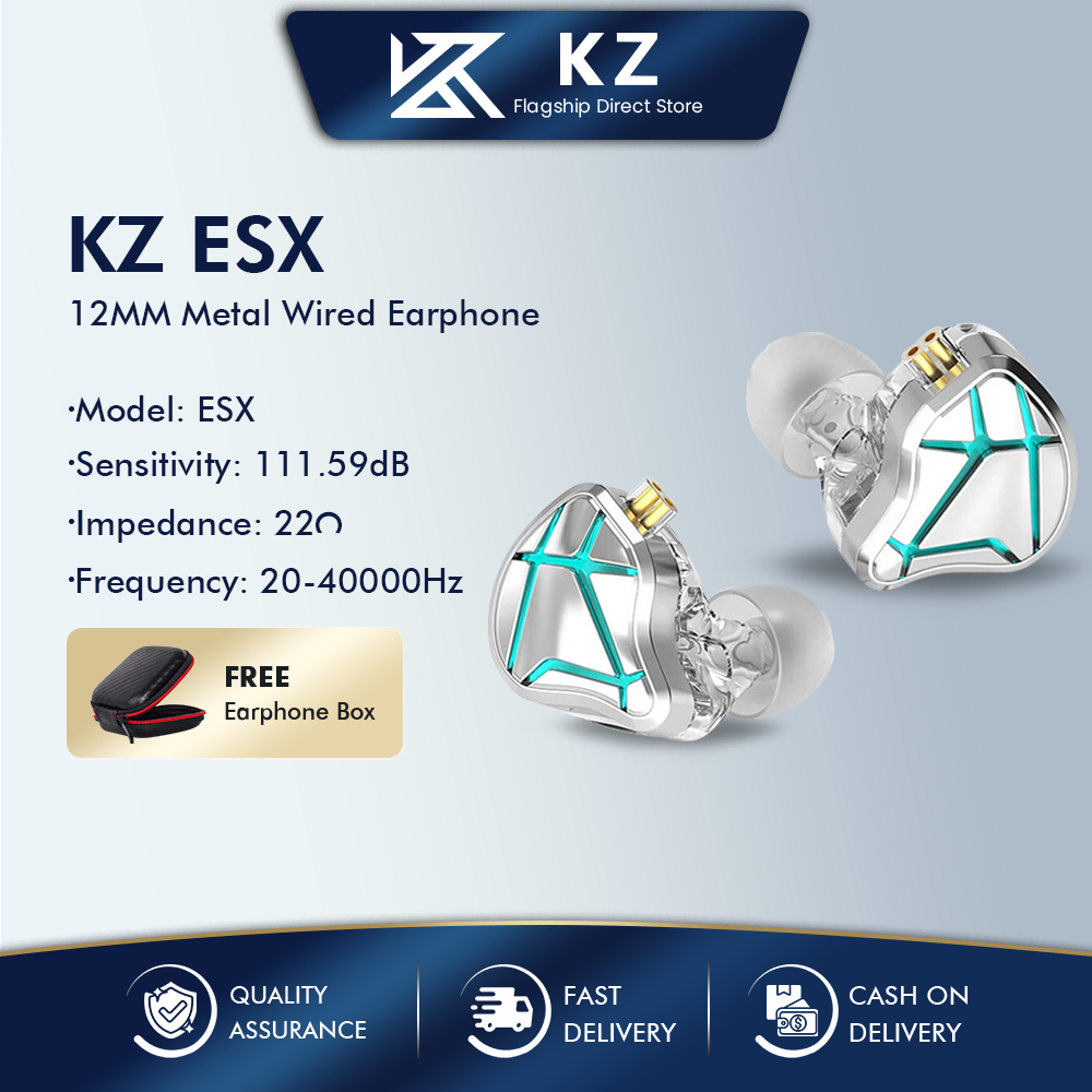 KZ ESX 10th Anniversary Special Metal Wired Headphone 12MM Dynamic In ...