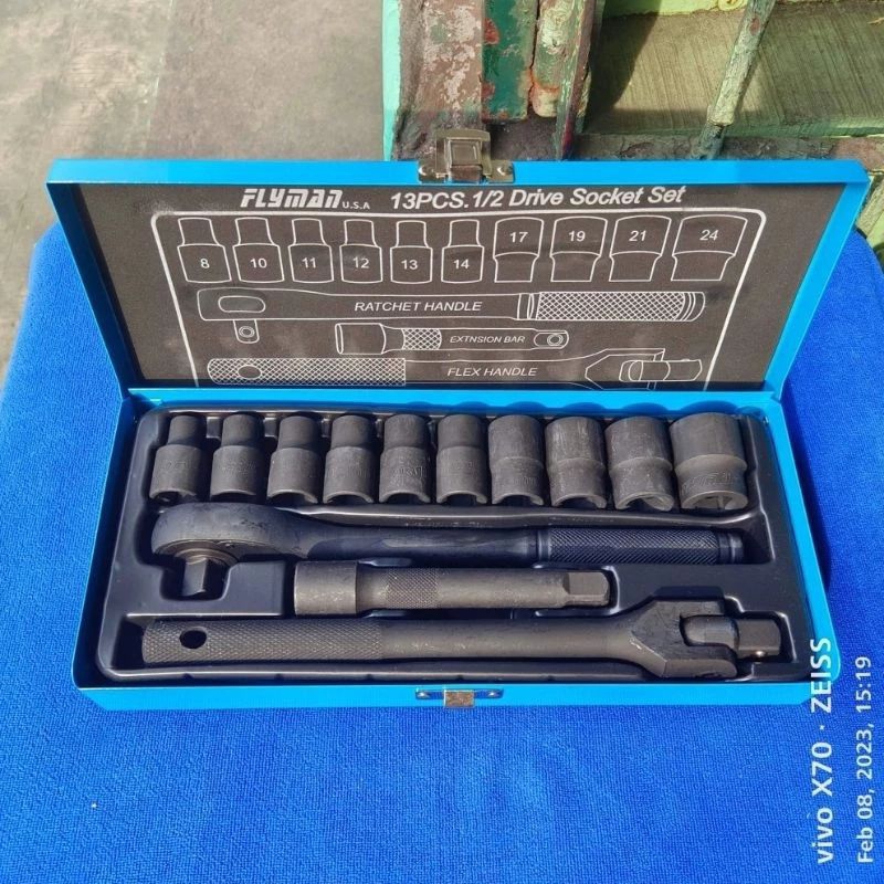 100% LEGIT 13PCS socket set FLYMAN ORIGINAL and 14pcs socket set1/2 ...