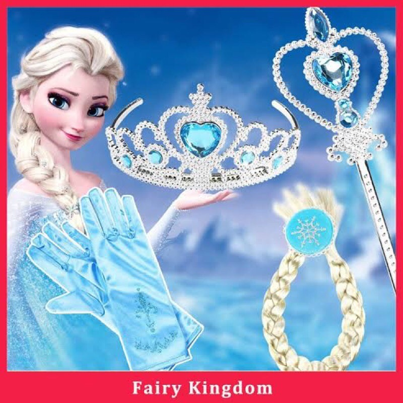 Frozen Elsa Rhinestone Crown Wand Hairpiece Gloves Dress up Accessories ...