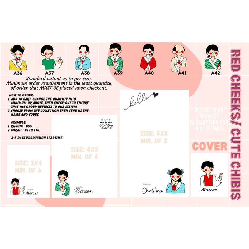 PERSONALIZED NOTEPADS - RED CHEEKS CUTE CHIBIS | Shopee Philippines