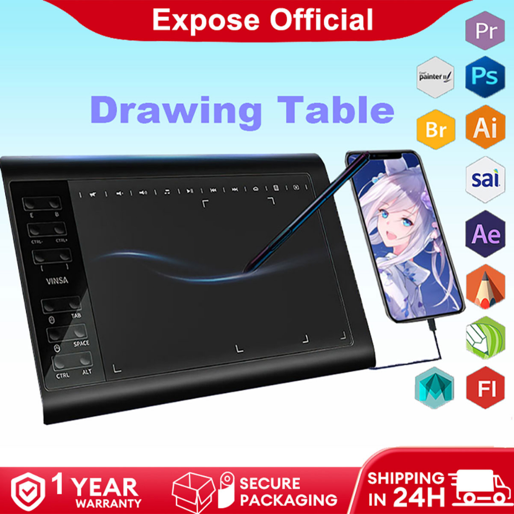 EXPOSE Graphic Drawing Tablet With Pen for Digital Art Support Android
