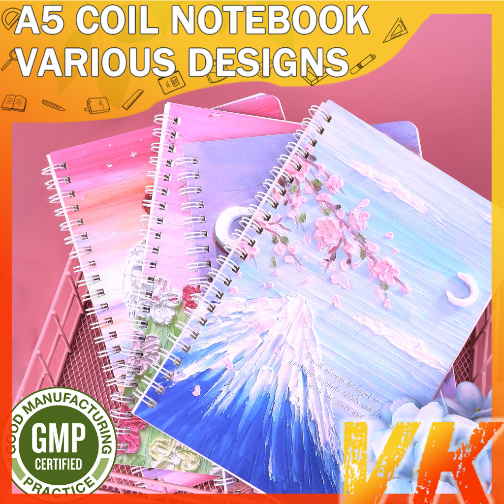VK A5 Oil Painting Coil Notepad Flip Spiral Notebook ins Style