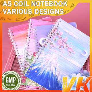 Notebooks Aesthetic Oil Painting Cover Coil Book A5 Sketchbook Journals  Diary Notepad Weekly Planner Office School Supplis 1pc