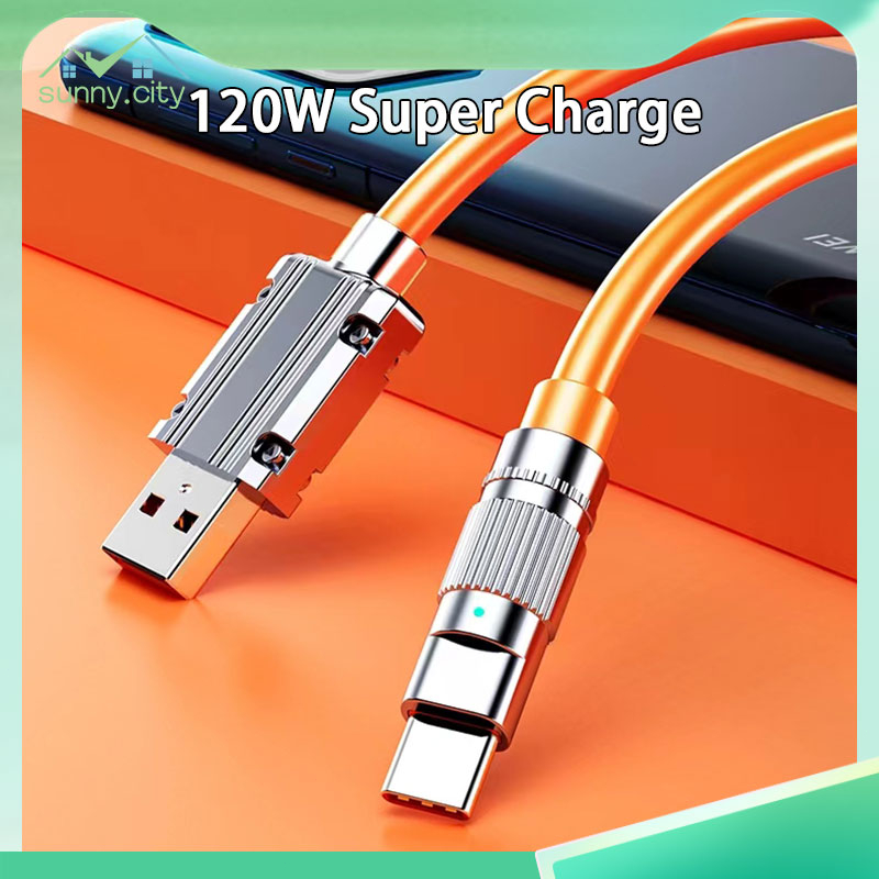 120W 6A Super Fast Charging Cable Quick Charge USB Cable TYPEC Fast