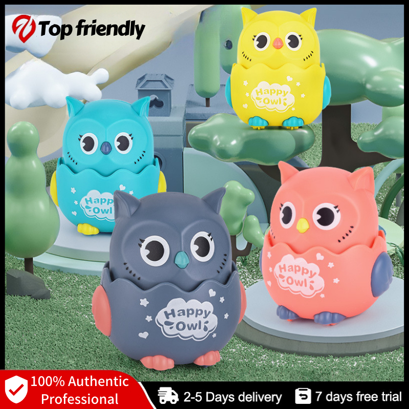 Cartoon Owl Toys Press Mechanical Sliding Funny Kids Toy Classic Wind