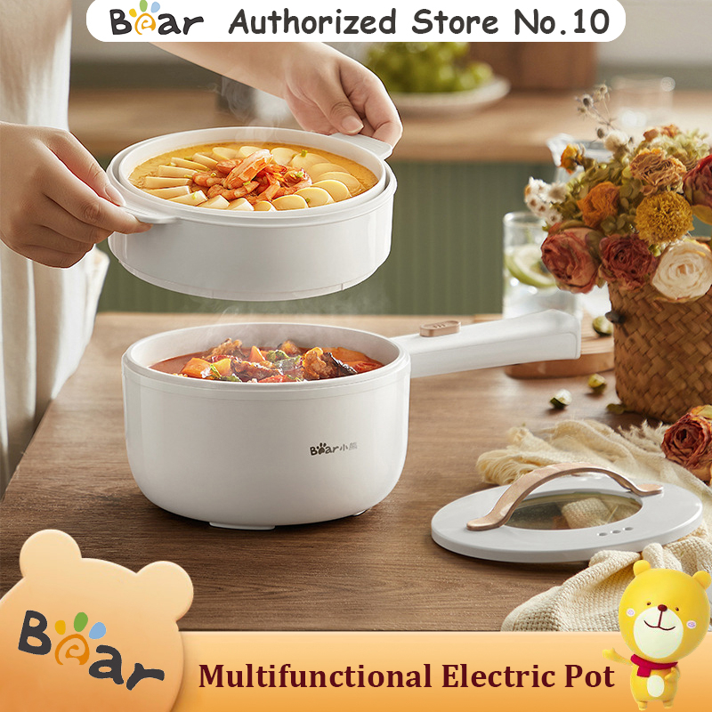 Bear Electric Pot NonStick Electric Cooker Multipurpose Hot Pot 1.6L