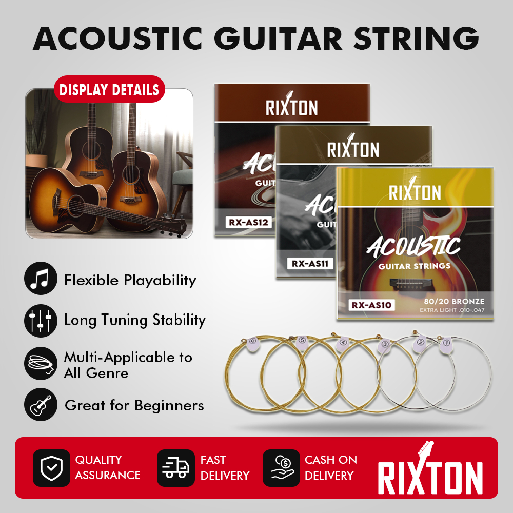 RIXTON Guitar Strings 6Pcs Set Acoustic Guitar String Set Phosphor