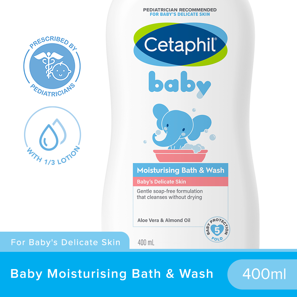 Cetaphil Baby Moisturising Bath & Wash 400ml for Toddlers [with Aloe ...