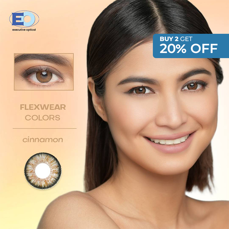 EO Flexwear Colors Colored Graded Contact Lens Cinnamon Good for 3 months (0.00 to 4.75
