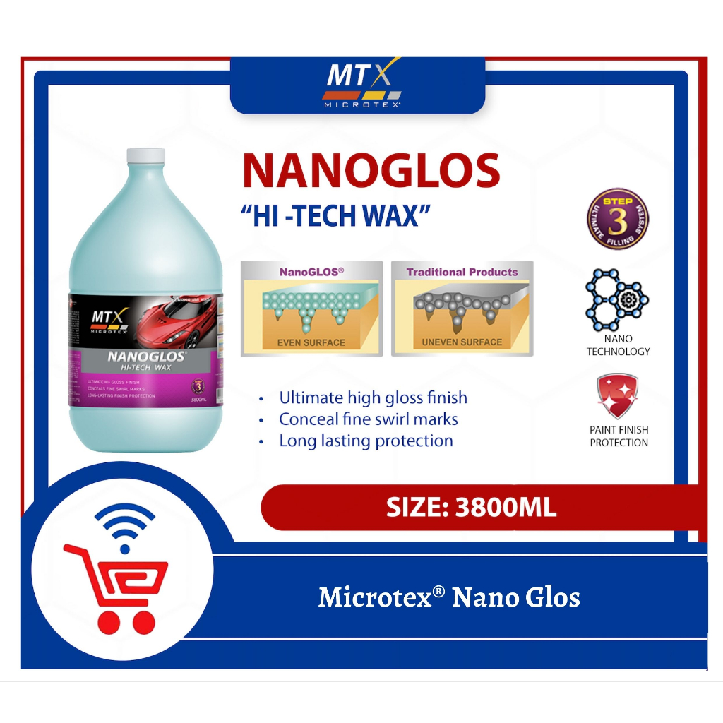 Microtex MTX Car Care NanoGLOS Hi-Tech Wax 1 Galon (3800 mL) | Shopee ...
