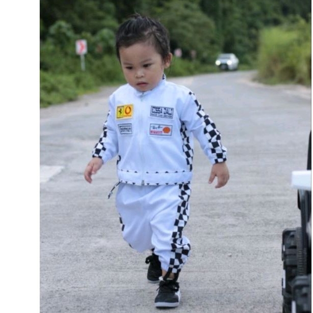 CAR RACING (FREE NAME) WHITE COLOR COSTUME/OUTFIT TERNO LONGSLEEVE AND ...
