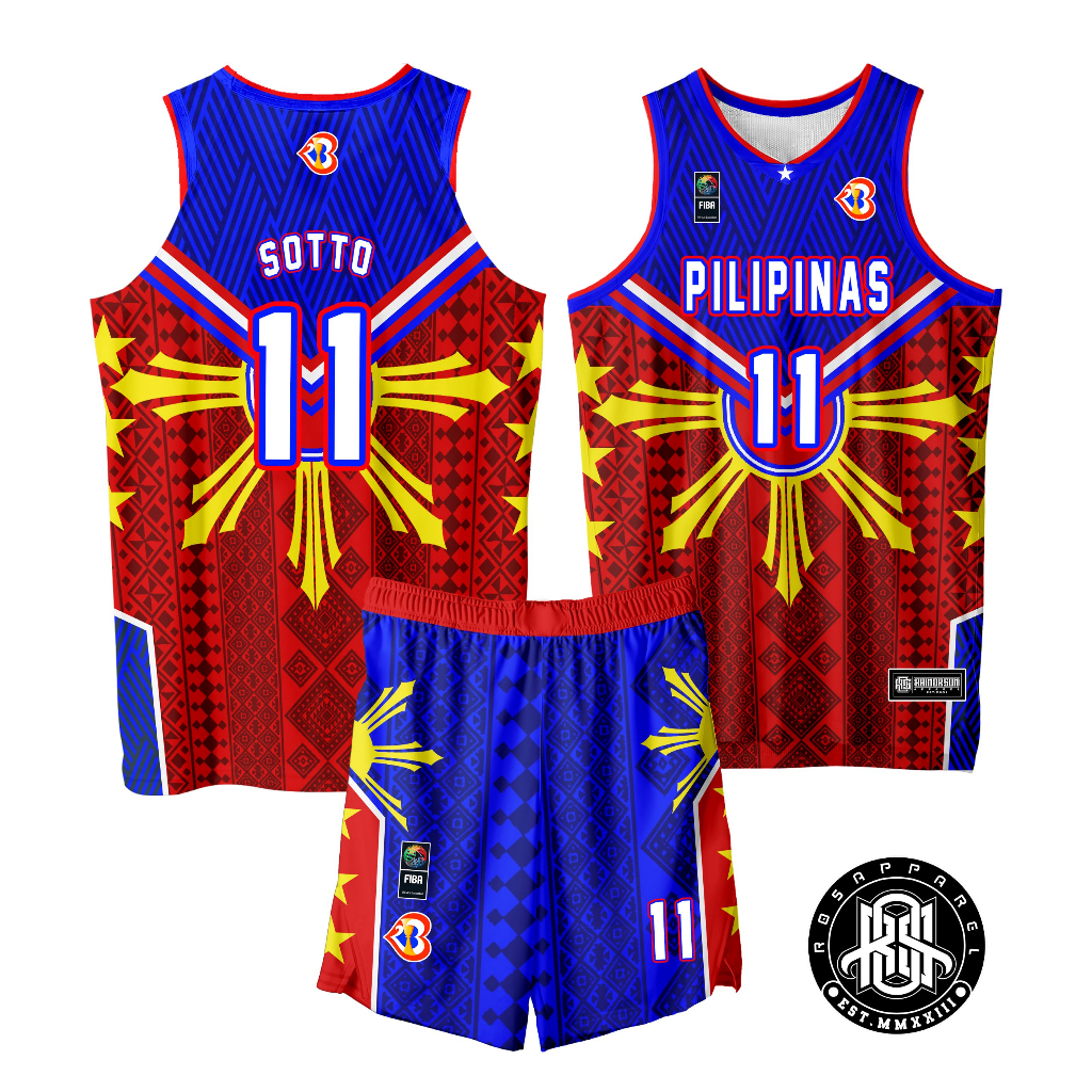 Custom Clarkson #6 Sotto #11 Team Pilipinas Basketball Jersey