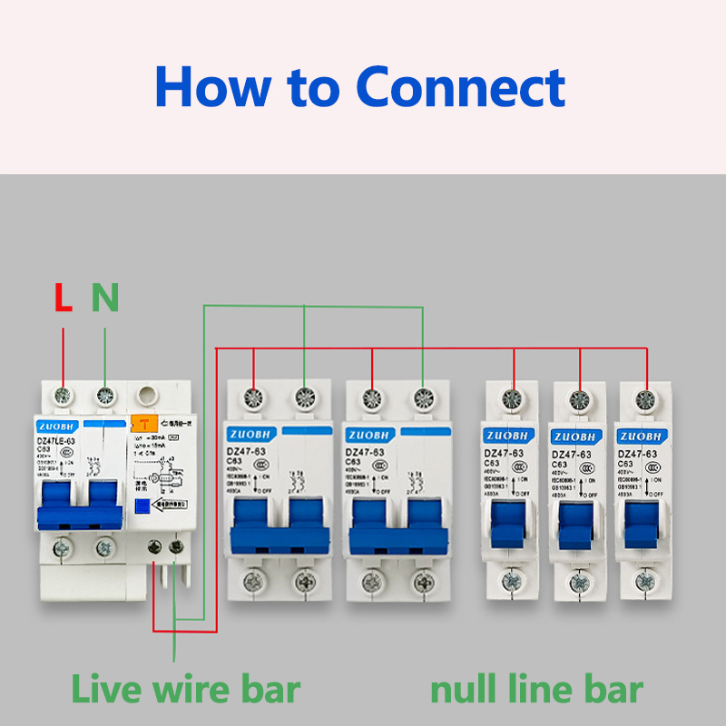 230V 2P 32A Residual Current Circuit Breaker MCB 30mA Overload Short ...