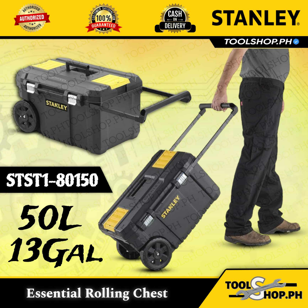 STANLEY TOOL BOX Essential Rolling Chest 50L / 13Gal. STST180150