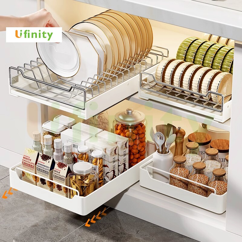 Lifinity⭐No punching⭐Stainless Steel 304 Pull-out Basket for Kitchen ...