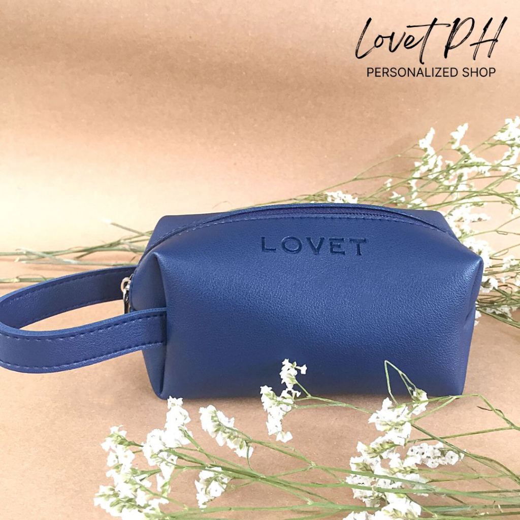 Emagine Leather Personalized Vanity Pouch with Handle (FREE NAME