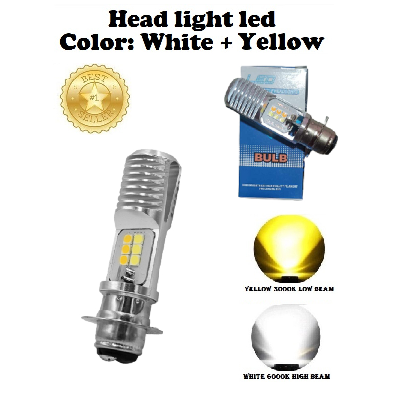YAMAHA Mio Sporty LED MOTORCYCLE HEADLIGHTS BULB T19 WHITE + YELLOW