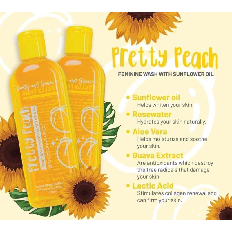 Pretty Peach Feminine Wash with Sunflower Oil 150ml. Shopee Philippines