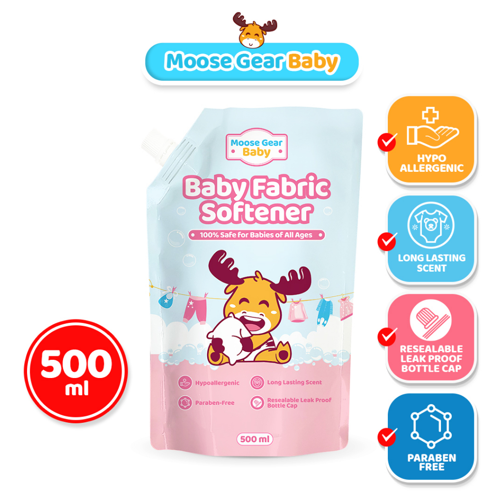 Moose Gear Baby Fabric Softener 500ml (Powder Scent) Hypoallergenic ...