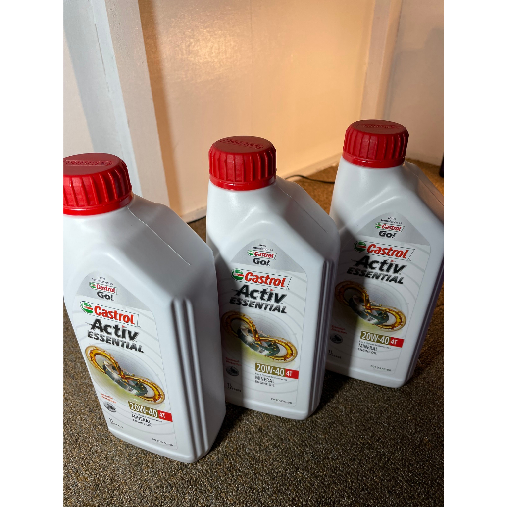 CASTROL ACTIV ESSENTIAL 20W-40 4T FOR 4 STROKE MOTORCYCLE 1L | Shopee ...