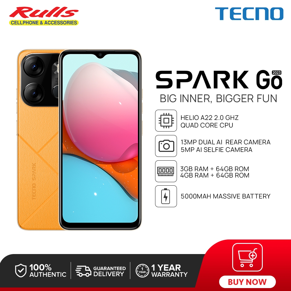 Tecno Spark Go 2023 Smartphone, 3GB+64GB / 4GB+64GB