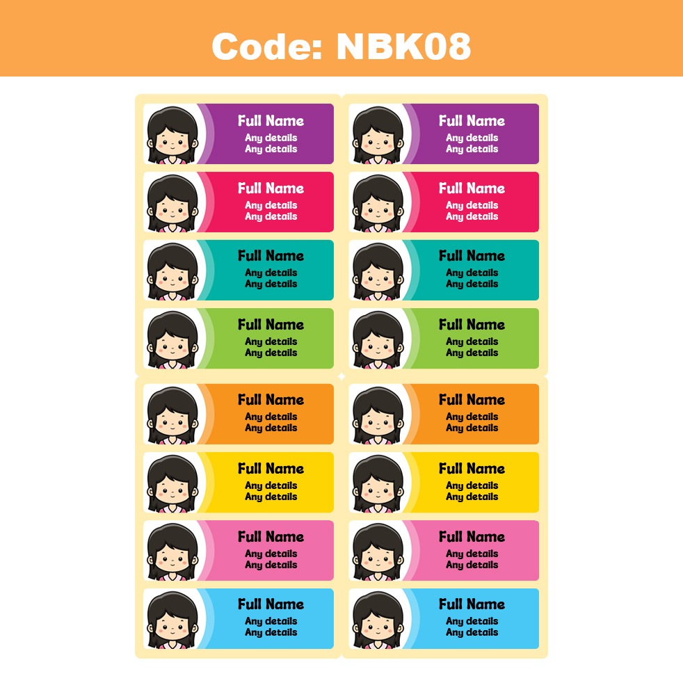 Personalized NOTEBOOK LABELS (Girls Design) | Shopee Philippines