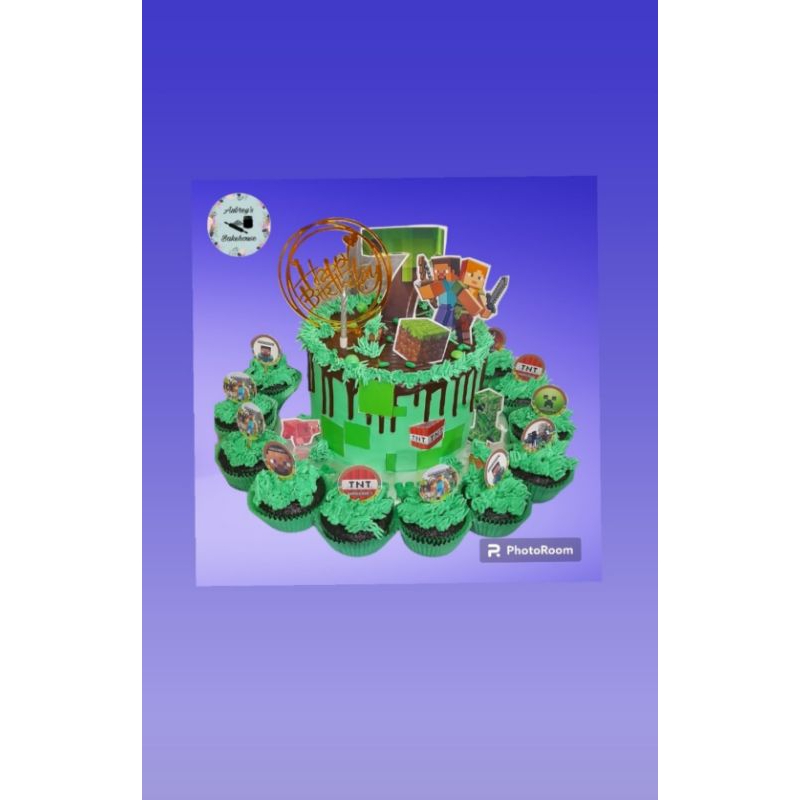 customized photo Printed cake toppers and cupcakes Minecraft number ...