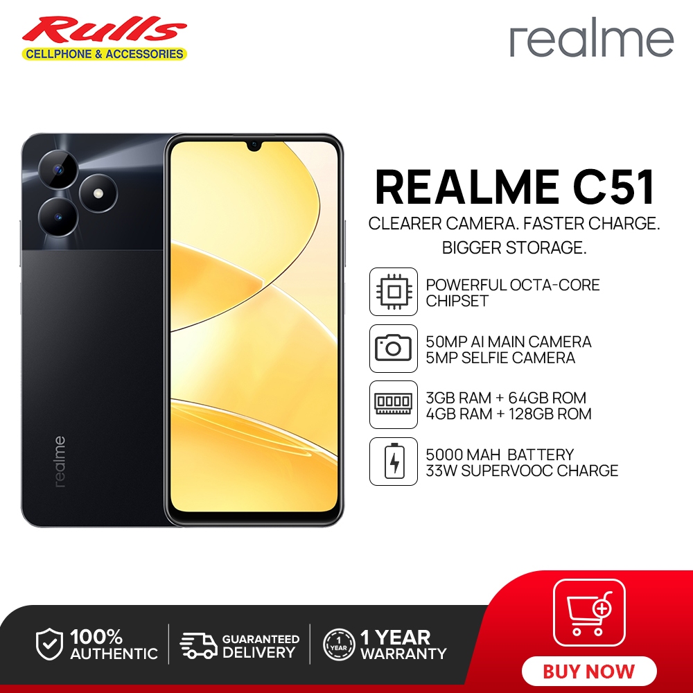 Realme C51 (Carbon Black, 64 GB) (4 GB RAM)